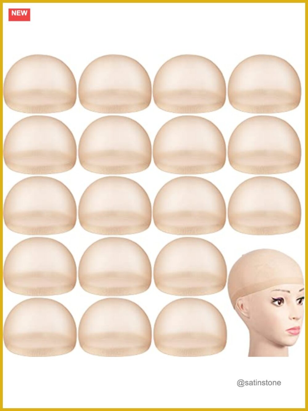100 Pcs Wig Caps Nylon Elastic Stretchy Wide Band Natural Look